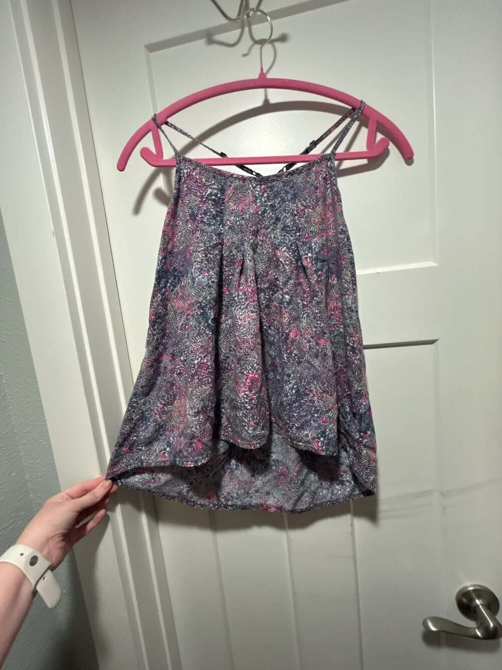 Y2K Vintage Mudd Camisole Size M Purple Pink Floral Spaghetti Strap Tank Top